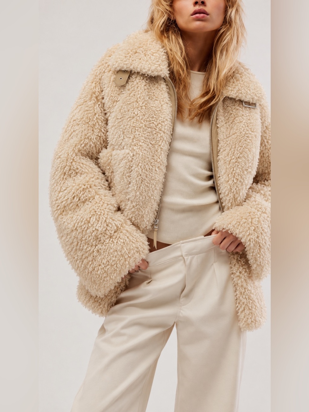 Free people Jolie oversized teddy jacket